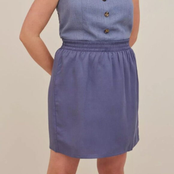 NWT TORRID | High Waist Mini Skirt - Linen Indigo | Sz. 3X - Picture 2 of 8